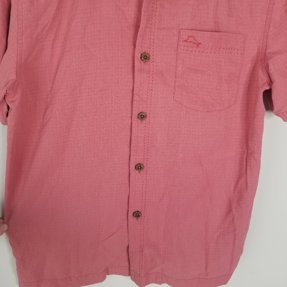 Tommy Bahama IslandZone Cool Max/Silk Blend Button Front Shirt Size S Salmon - Picture 6 of 13
